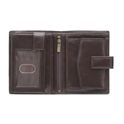 Wnętrze portfela OCHNIK SL-190/89 – przegrody na karty, banknoty i bilon. OCHNIK SL-190/89 men’s wallet interior – card slots, coin and bill sections.